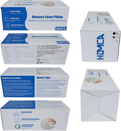 Pobualoe memory foam cervical pillow. Two-in-one ergonomic contoured orthopedic pillow to relieve neck pain